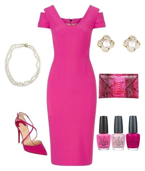 pink and pearls by msturner96 on polyvore featuring roland mouret christian louboutin vbh