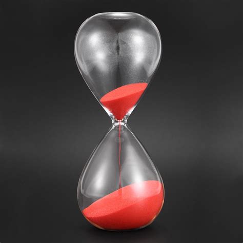 Large Fashion Red Sand Glass Sandglass Hourglass Timer Clear Smooth