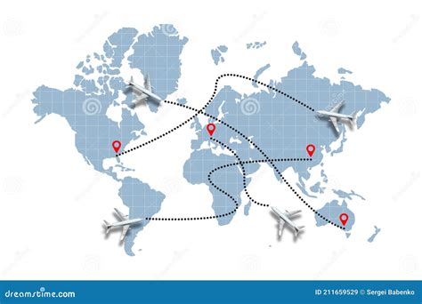 Airline Travel Plane Flight Paths World Map Photos Free And Royalty