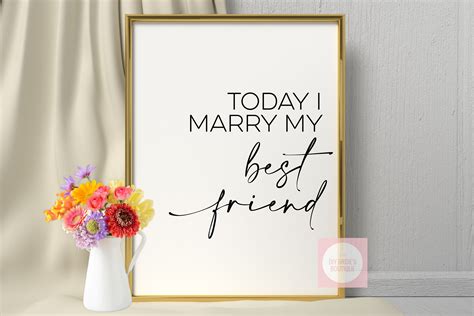 Printable Today I Marry My Best Friend Wedding Sign Etsy Uk