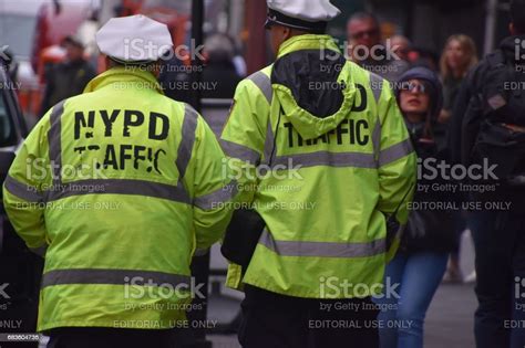 Traffic Policeman On Times Square New York Stock Photo Download Image
