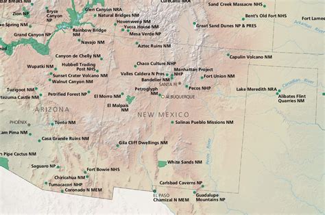 New Mexico National Parks Map World Map