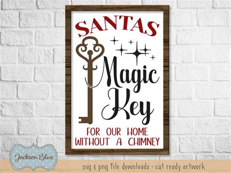 Santas Magic Key Svg Farmhouse Christmas Svg Cut File Rustic Etsy