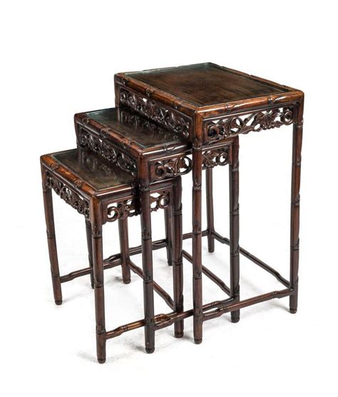 Chinese Rosewood Nesting Tables Furniture Oriental