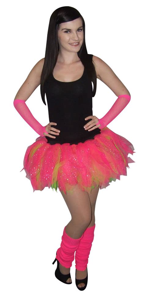Neon Pink Tutu Skirt 80s Fancy Dress Hen Party Fun Run Plus Size Dance