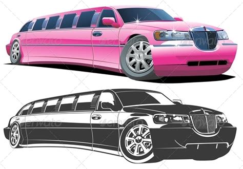 Free 3d cinema 4d models. Vector Cartoon Limousines Set by Mechanik | GraphicRiver