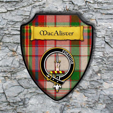 Macalister Shield Plaque With Scottish Clan Coat Of Arms Badge Etsy