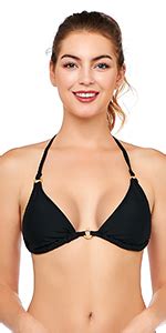 Amazon Com Axesea Womens Halter Bikini Top Sexy Triangle Padded Push