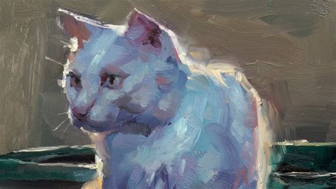 Painting A White Cat In Oil Paints Youtube