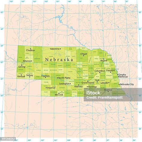 Nebraska Vector Map Stock Illustration Download Image Now Map