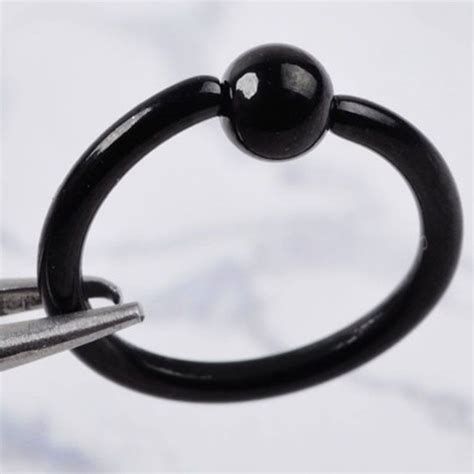 2021 Anodized Black Surgical Steel Body Piercing Jewelry Captive Bead
