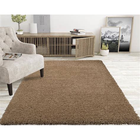 Lifestyle Shaggy Collection Beige 5 Ft X 7 Ft Shag Area Rug Ls2769