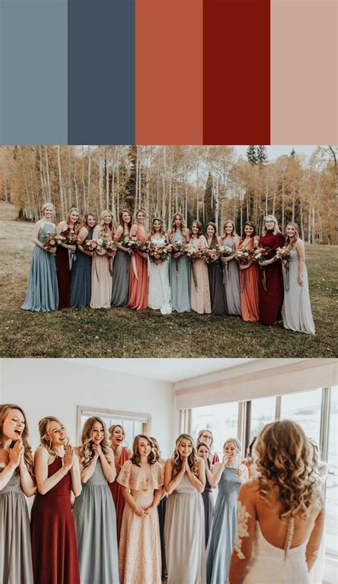 Mismatched Bridesmaid Dress Color Palettes Junebug Weddings In