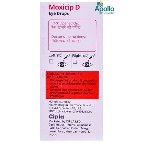 Moxicip D Eye Drops 5 Ml Price Uses Side Effects Composition