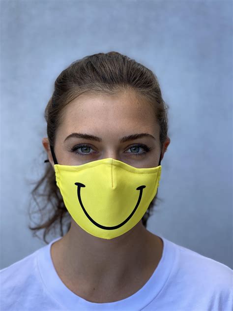 Yellow Smiley Washable Face Mask Delfina Sport