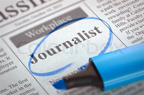 Journalist Newspaper With The Job Stock Image Colourbox