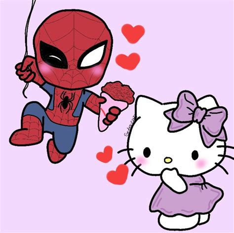 Dibujito De Spiderman Y Hello Kitty Hello Kitty Drawing Hello Kitty Art Hello Kitty Items