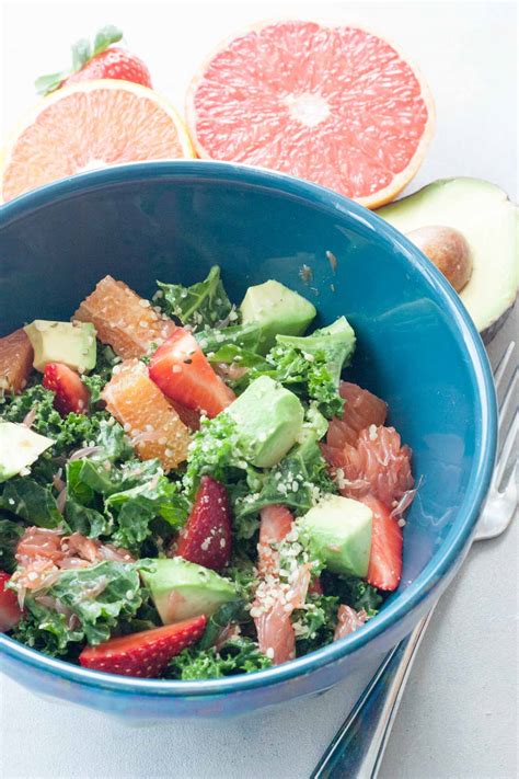 Citrus Strawberry Avocado Kale Salad