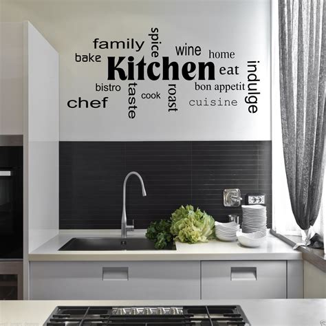 Kitchen Words Phrases Wall Sticker Quote Decal Stencil Transfer Decor