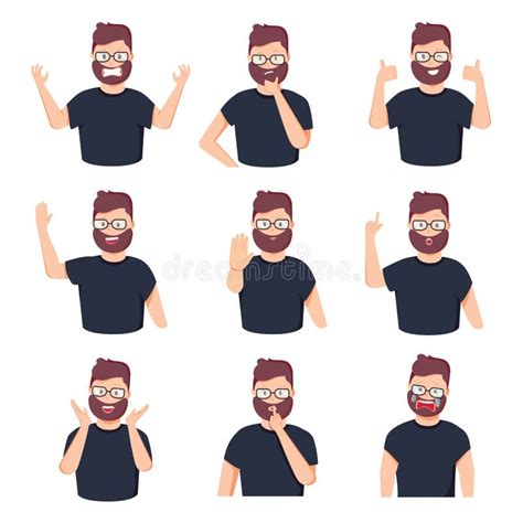 Male Facial Expressions Stock Illustrations 3674 Male Facial