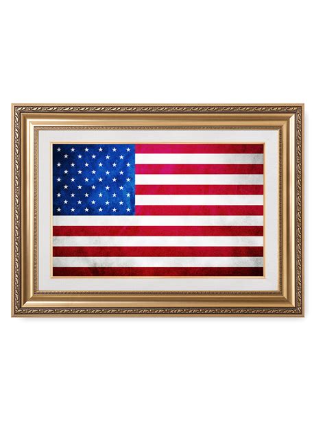 American Flag Vintage Framed Art Giclee Prints For Home Wall Art