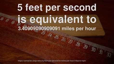 5 Fts To Mph How Fast Is 5 Feet Per Second In Miles Per Hour Convert
