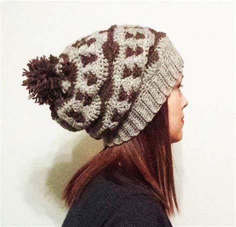 Snow Season Slouch Hat Crochet Pattern Slouchy Download Winter Etsy