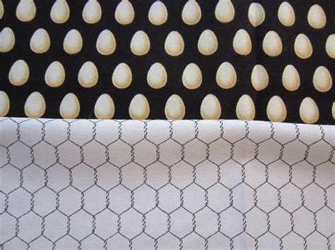 Fabric Eggs And Chicken Wire Quilting Cotton