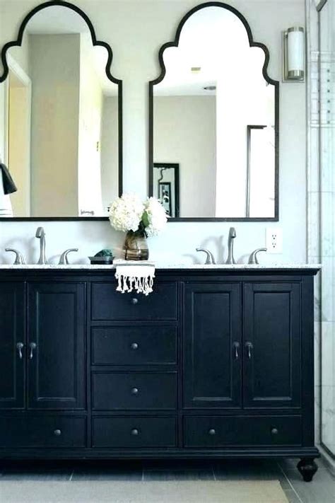 Large black round wall mounted mirror shabby vintage chic retro vanity bathroom. Black Framed Bathroom Vanity Mirrors - BESTHOMISH