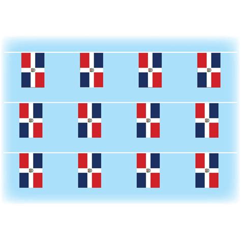 Dominican Republic Flag Synthetic Bunting Flags And Flagpoles