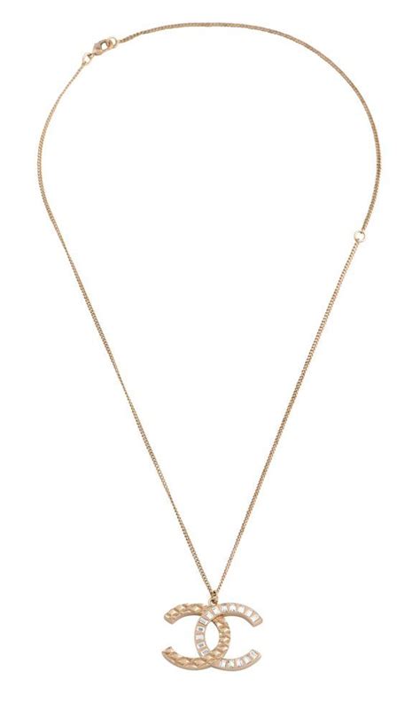 Gold Tone Chanel Cc Pendant Necklace 600mm Length Pendantslockets