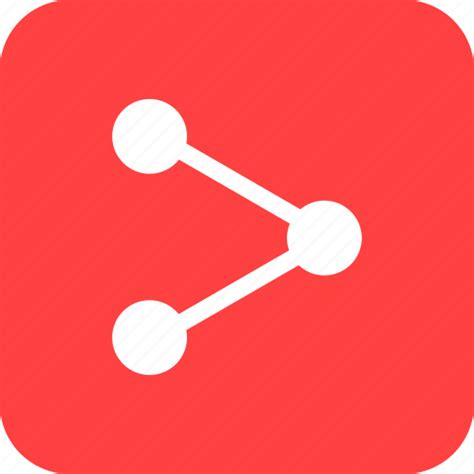 Android Network Red Share Sharing Square Icon
