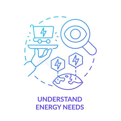Understand Energy Needs Blue Gradient Concept Icon Stock Vector