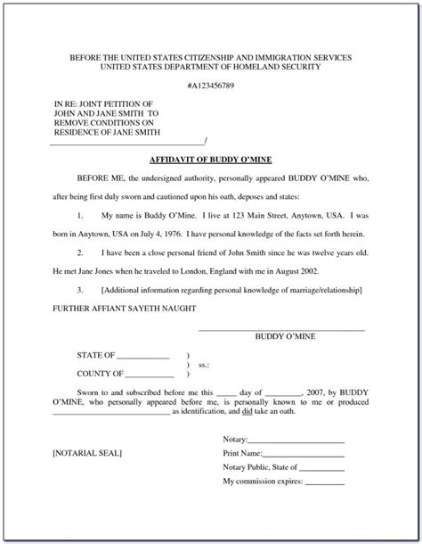 Affidavit Sample Letter For Immigration Hq Printable Documents Vrogue