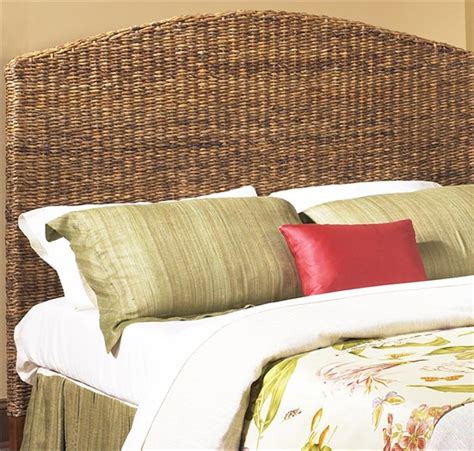 Oxford queen headboard with usb turbo charger in walnut. Seagrass Queen Size Headboard | Wicker Paradise