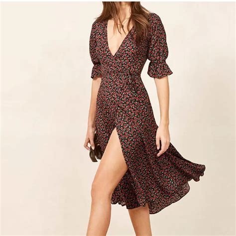 Buy 2019 Summer Women V Neck Floral One Piece Wrap