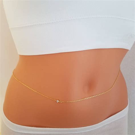 Cz Diamond Belly Chain Gold Belly Chain Belly Chain Body Etsy