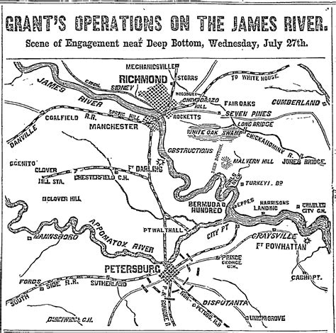 Map Grants Operations On The James River Scene Of Engagement Near