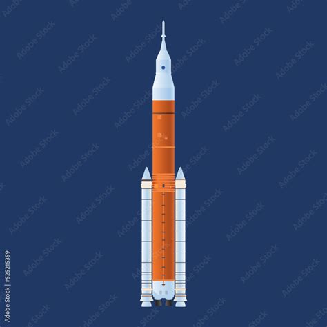 Artemis Rocket Vector Illustration 365 Feet Model Sls Block 1b Crew