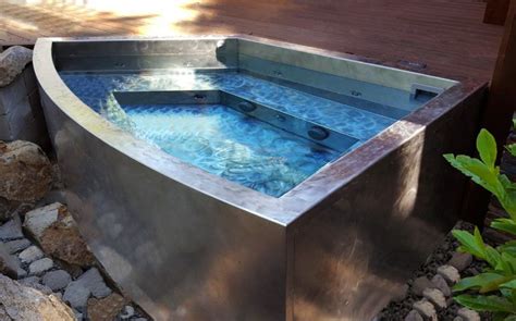 Stainless Steel Spa And Hot Tubs Hot Tub Backyard Pool Outdoor Living