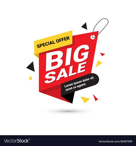 big sale banner special offer template tag vector image