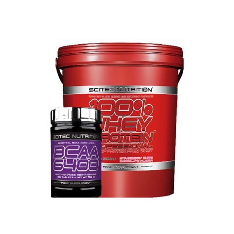 Scitec Nutrition 100 Whey Professional Protein 5kg And Bcaa 6400 125 Tabs