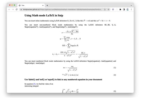 Mathpix Markdown User Guide Using MMD In A Web Browser