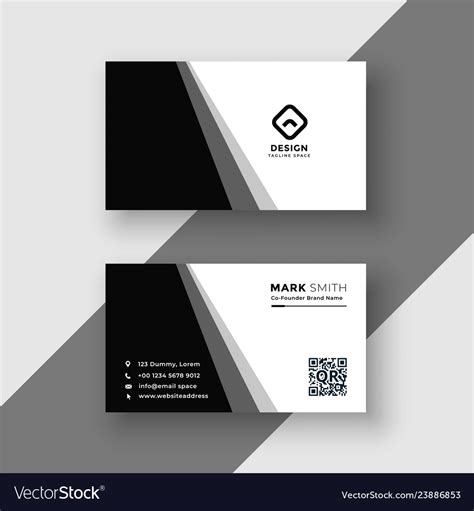 Elegant Black And White Business Card Template Vector Image