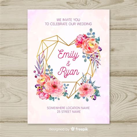 Plantilla De Invitación De Boda Vector Gratis