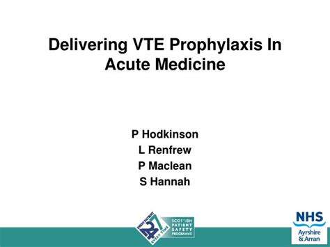 Ppt Delivering Vte Prophylaxis In Acute Medicine Powerpoint