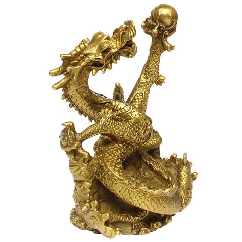 Buy Chinese Fengshui Handmade Brass Dragon Statue Golden Wealth