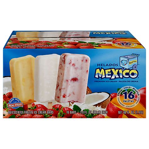 Helados Mexico Strawberry Coconut Mango Ice Cream Bars 16 Ea Frozen Foods Valumarket