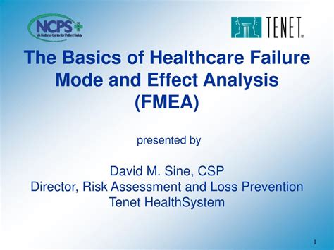 PPT The Basics Of Healthcare Failure Mode And Effect Analysis FMEA