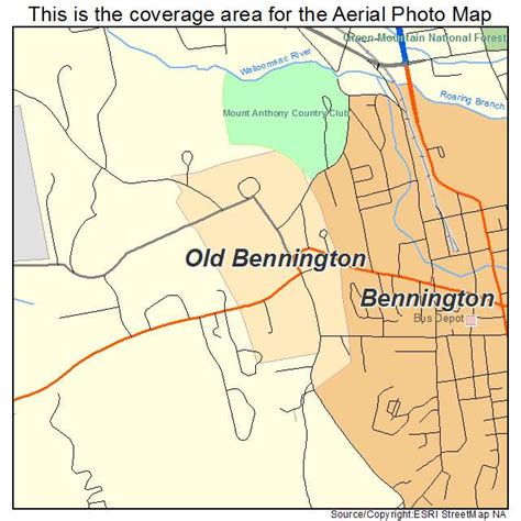 Aerial Photography Map Of Old Bennington Vt Vermont